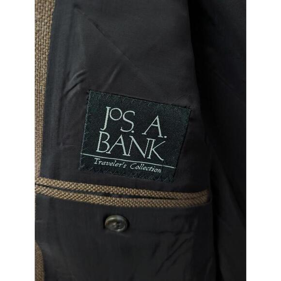 Jos A Bank Travelers 100% Wool Brown Blazer Sport Coat Classic Men's Size 43R - Picture 4 of 6